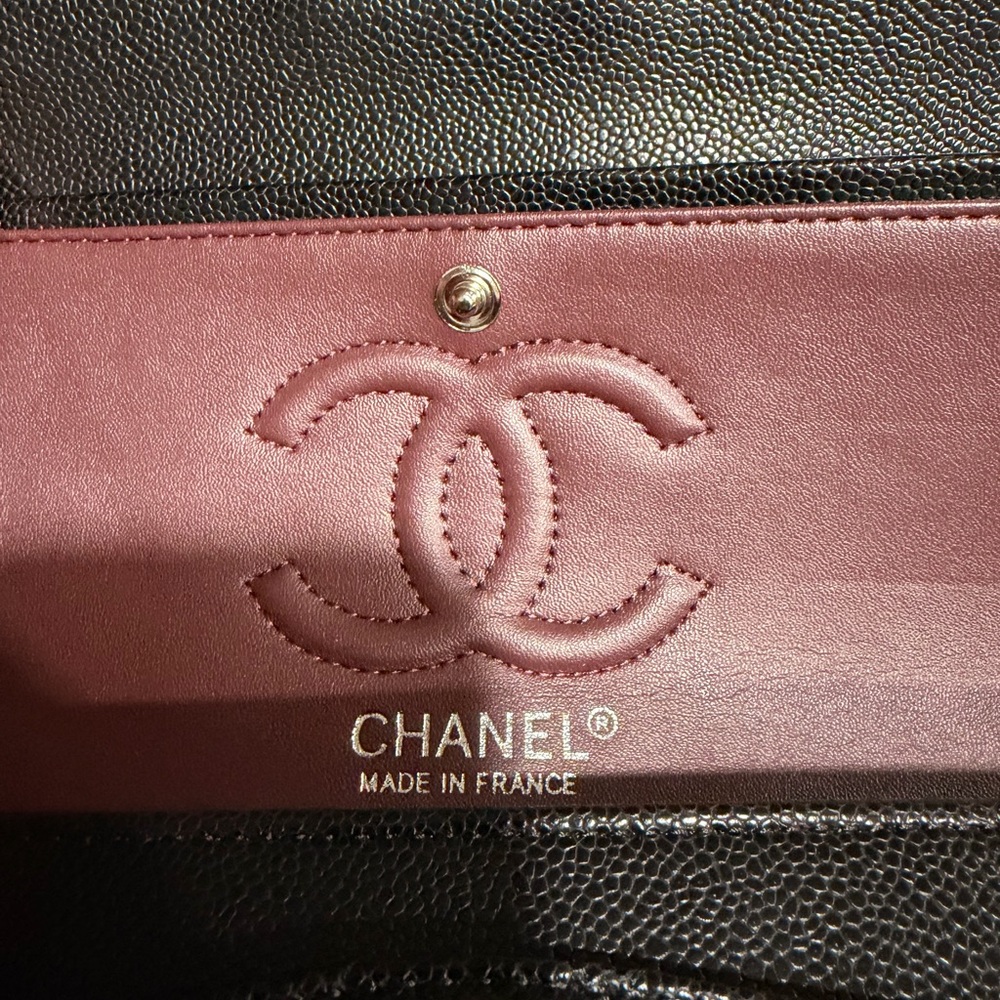 Black Quilted Caviar Medium Classic Double Flap Bag Silver Hardware, 2022 - Picture 10 of 16